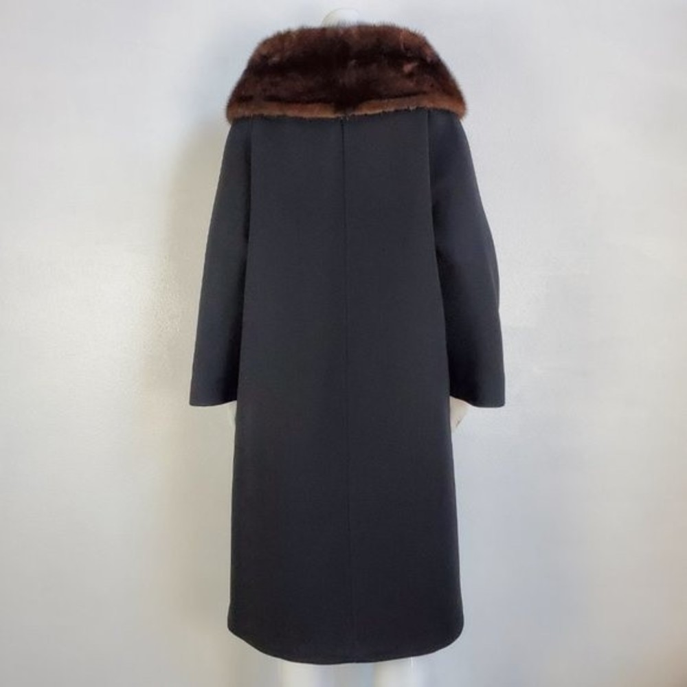 HELD Vintage 50's/60's Black Fur Collar Coat - Picture 4 of 9